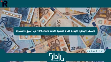 «سعر اليوم» اليورو أمام الجنيه الأحد 18/5/2025 في البيع والشراء